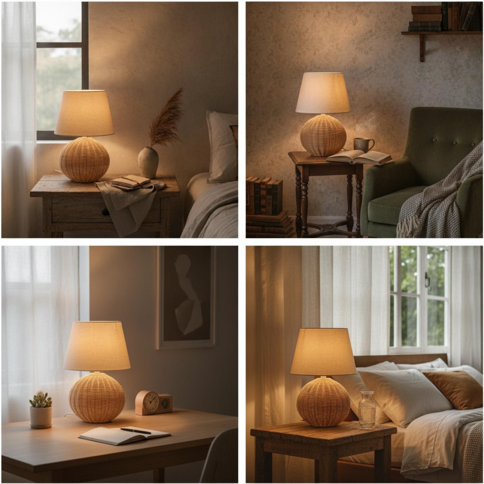 Lampe de chevet avec base en r - Home Textile avis et prix