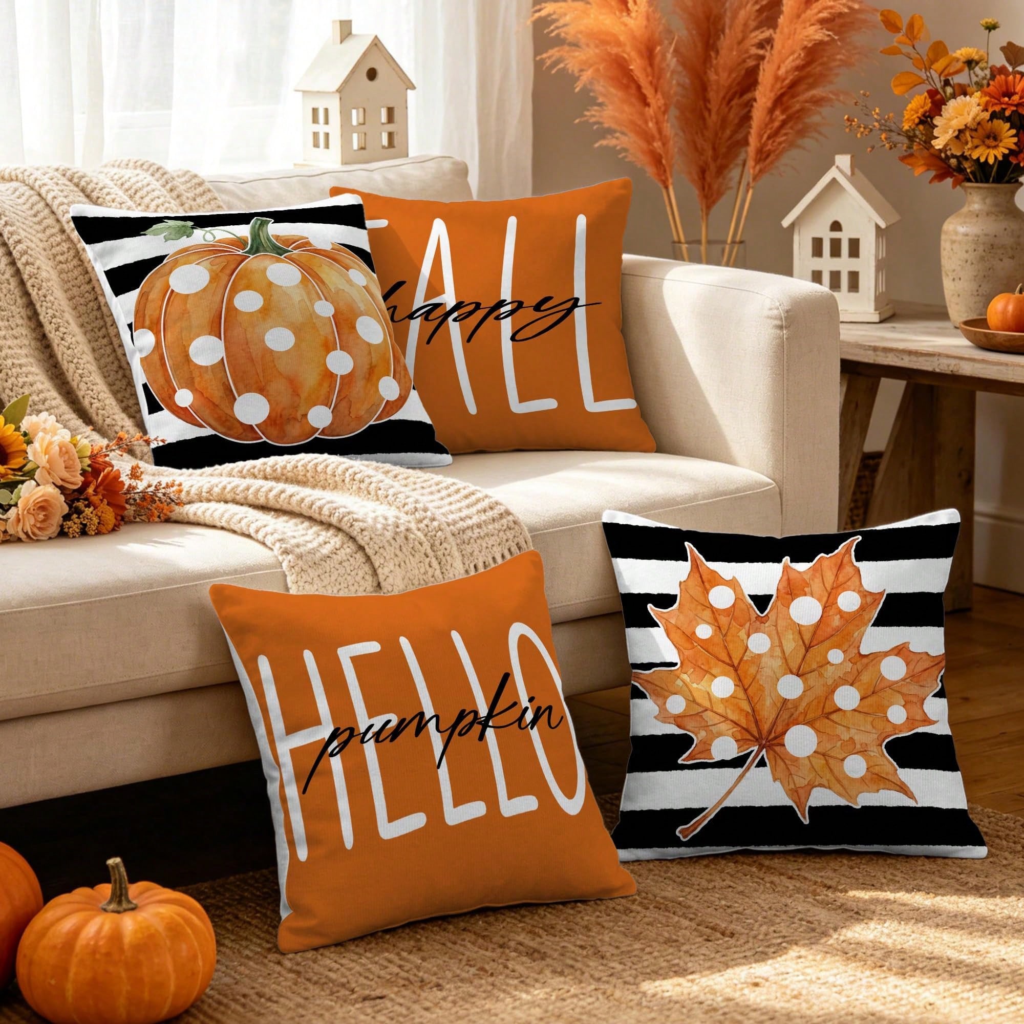 4 housses de coussin d'automne - Pillow Insert 18X18 avis et prix