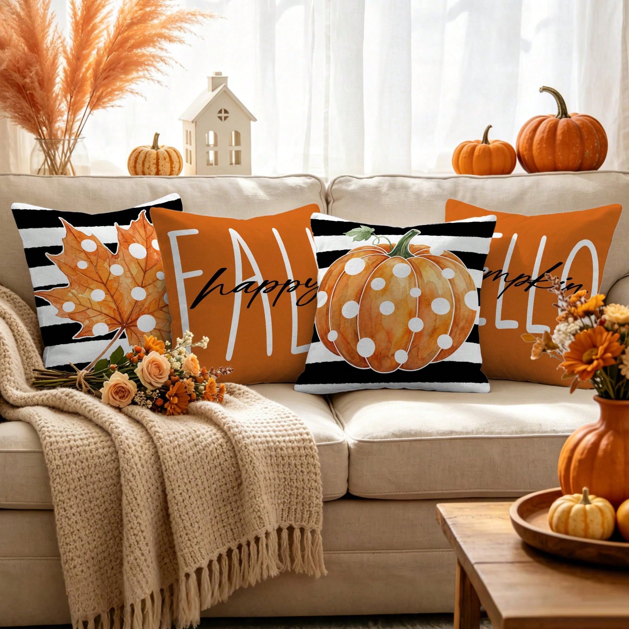 4 housses de coussin d'automne - Pillow Insert 18X18 avis et prix