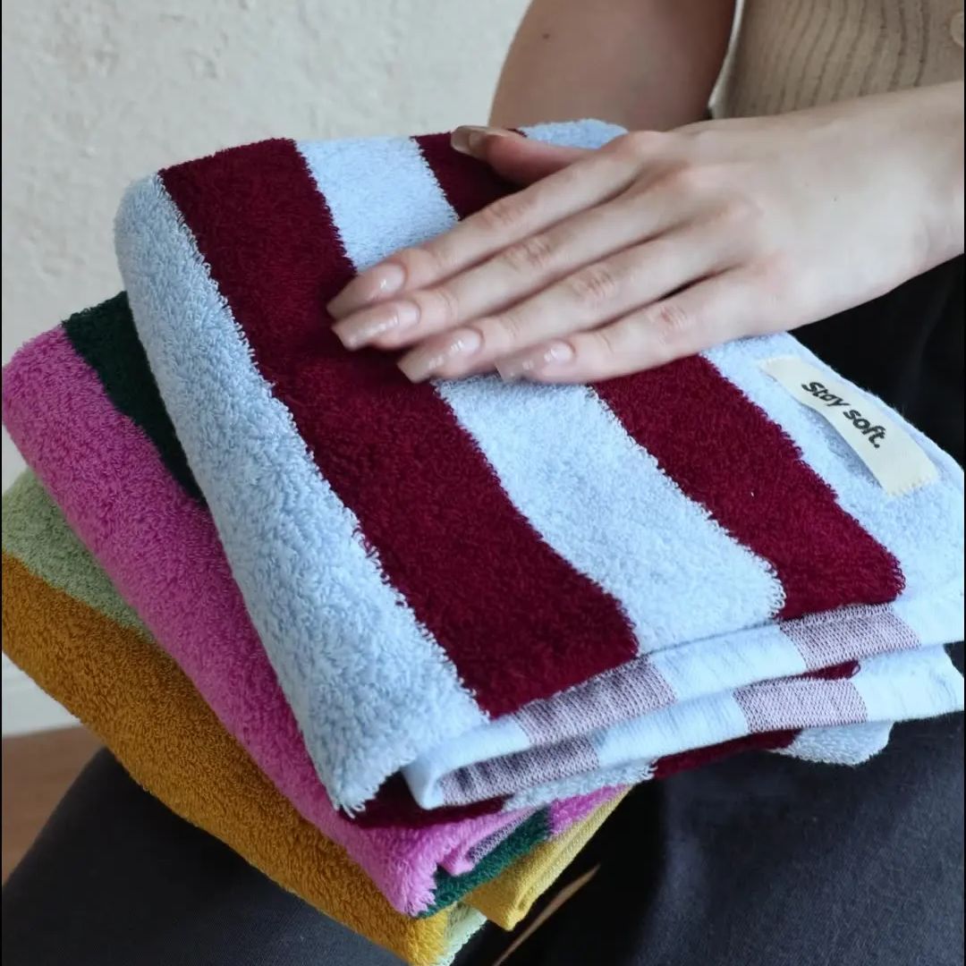Serviettes rétro rayées en pur - Home Textiles Face Towel avis et prix